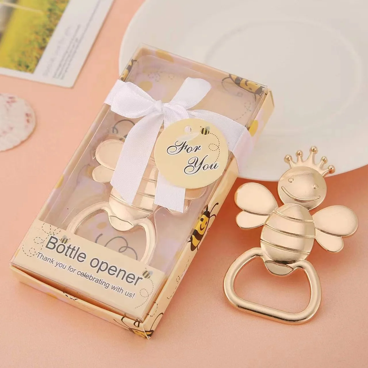 20pcs/lot Bee Theme Baby Shower Bottle Opener Favors for Guests