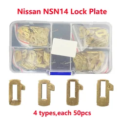 200pcs/lot lock wafer NSN14 Car Lock Reed Plate For Nissan Car Door Lock Repair Kits Brass Material 4 Models Each 50pcs brass