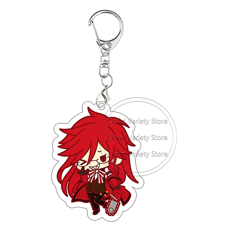 Black Butler Acrylic Keychain Grell Sutcliff Ciel Keyring Alois Trancy Bag Pendant Decor Accessories Anime Cartoon Birthday Gift view 2