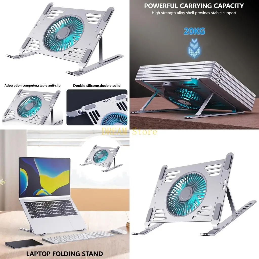 Ergonomic Laptop Cooling Pad Laptop Stand With Dimmable Speed Fan ARGB Light best sale