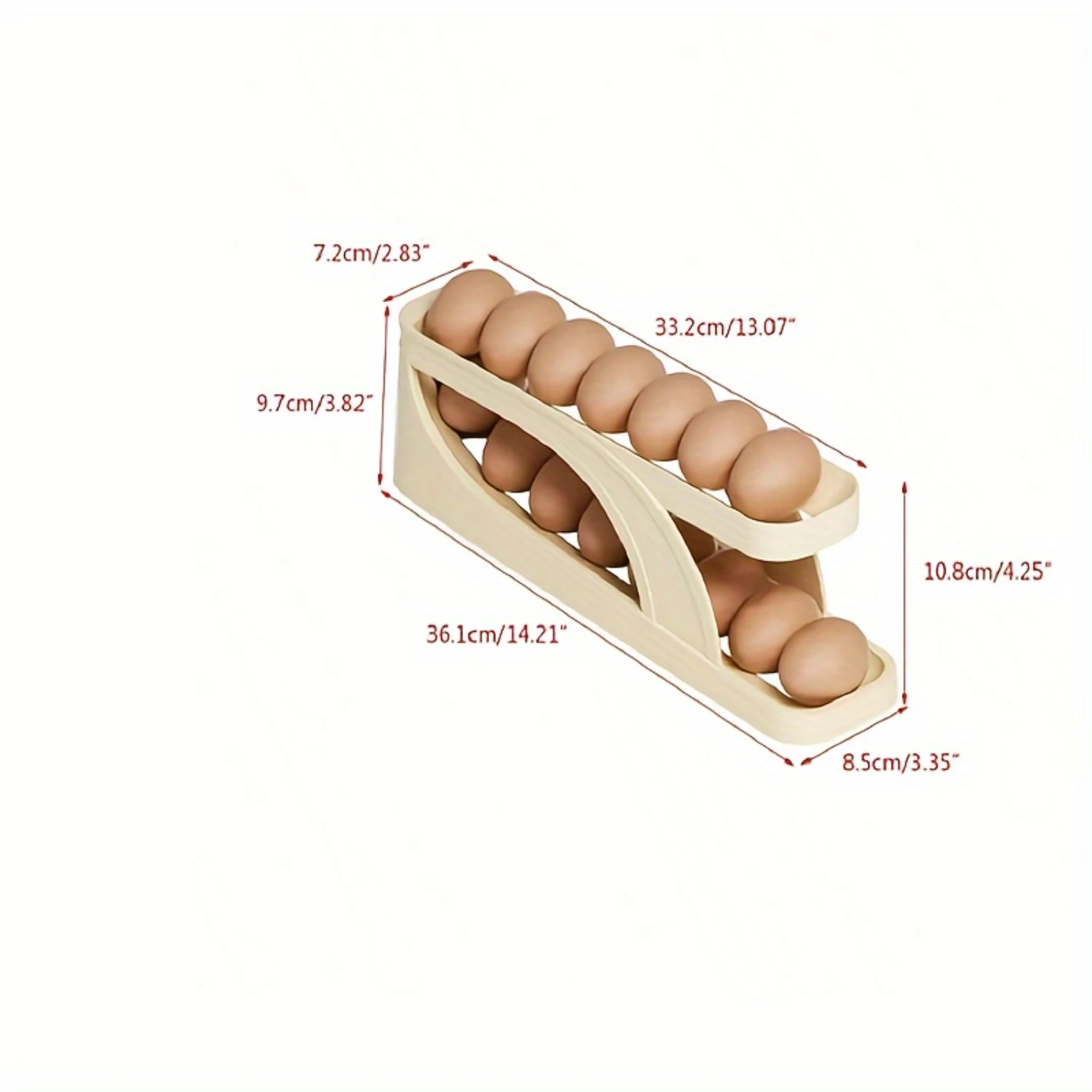 Egg  Box, Household Large Capacity Refrigerator Side Door Special Double Layer Slide Automatic Rolling Egg Box (2pc)