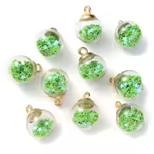 10Pcs 16x21mm Transparent Glass Ball Multicolor Star Sequins Bead Charms Ball Pendants For Keychain Earring Hair Accessories - AliExpress