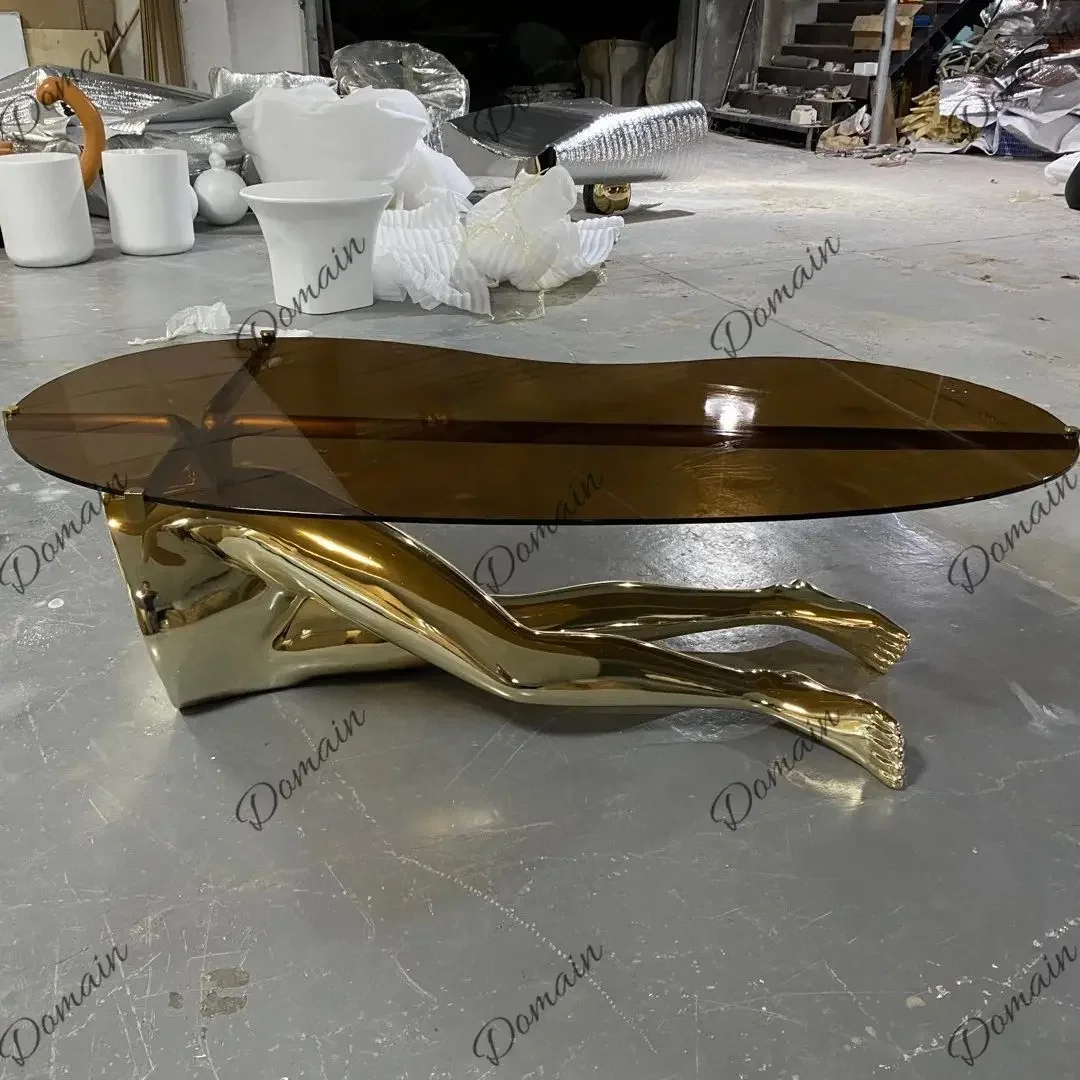 JB Beauty legs living room coffee table FRP electroplating simple suspended tea table designer inspiration art tea table P