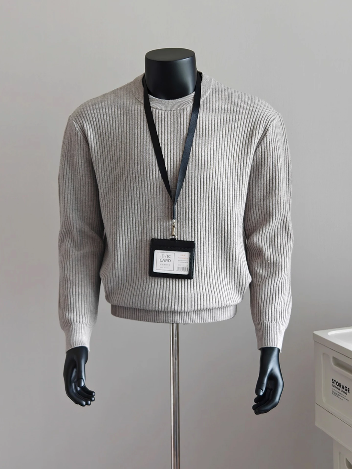 

Men's round Ne Knitted Sweater Pure Color Inner Wear Lazy Sle Vintage Striped Loose Fit Comfortable Soft Casual Knitwear