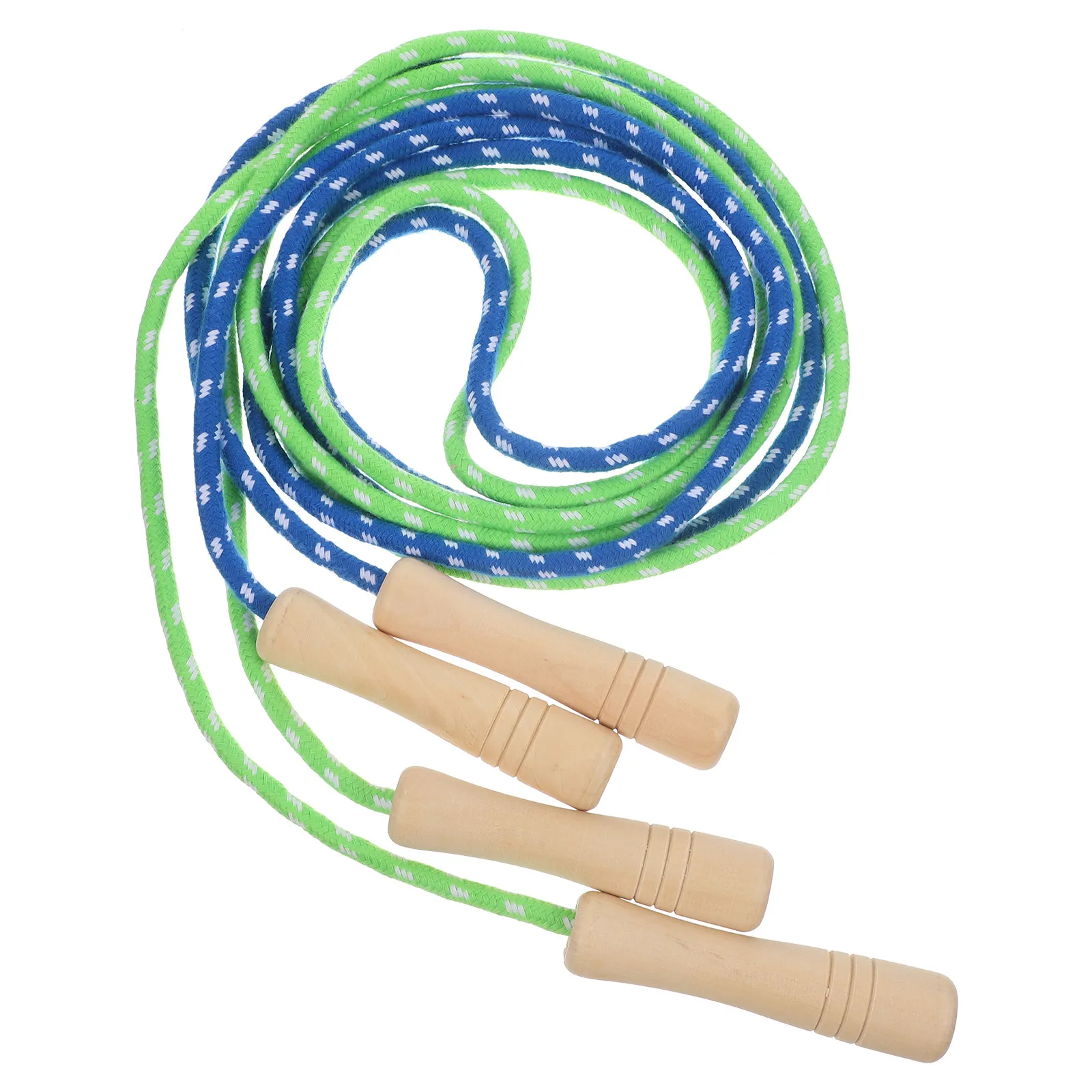 2Pcs Student Jump Rope Adjustable Physical Education Equipment Wooden Handle Soft Rope No-Tool Length Tuning Wear-Resistant