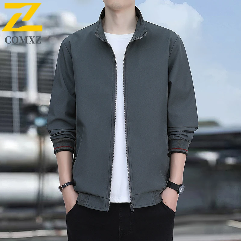 

Spring and Autumn Collar Jacket Middle-aged Men's Hiking Waterproof Coat Casual Fashion Loose Breathable Men's Clothing 4XL