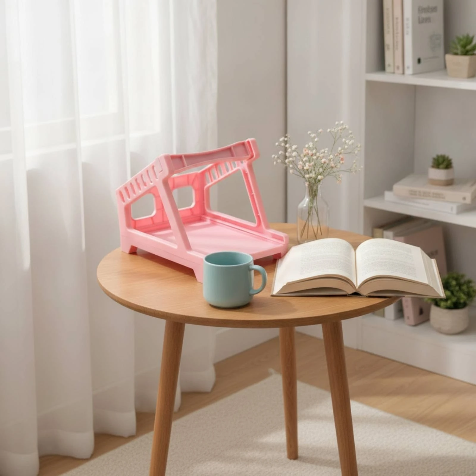 Thermal Printer Stand Angled Waybill Box Holder Plastic Stand with Sloped Platform Open-Frame Organizer Elevated