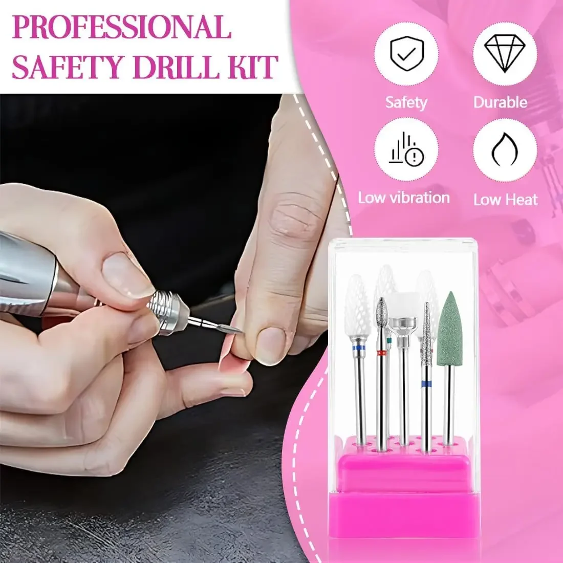 7 個のセラミックフライスカッターセットマニキュア用、組み合わせネイルドリルビットキット電気除去ジェル研磨ツール