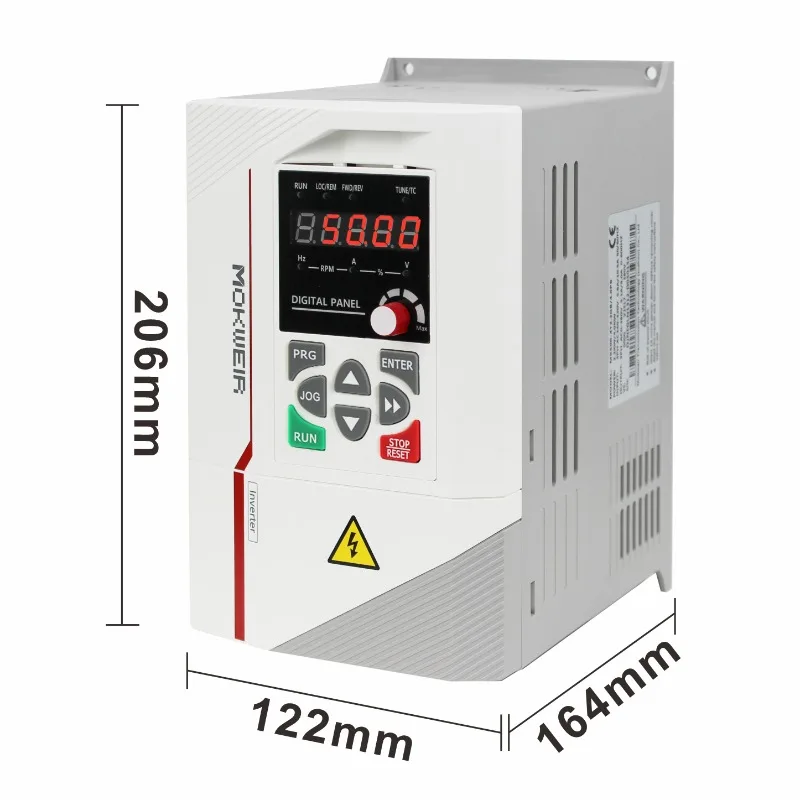 220V VFD Three-Phase Motor Controller 0.4kw-4kw AC Driver Vector Control Variable Speed Drive Frequency Converter for Compressor