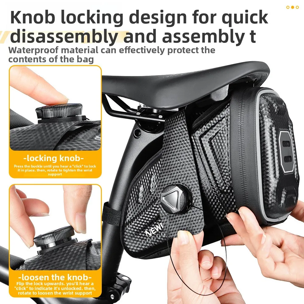 

2025 NEW Waterproof Bicycle Saddle Bag - Reflective Striped Tool Holder for MTB/Road Bike Cycling Accessories