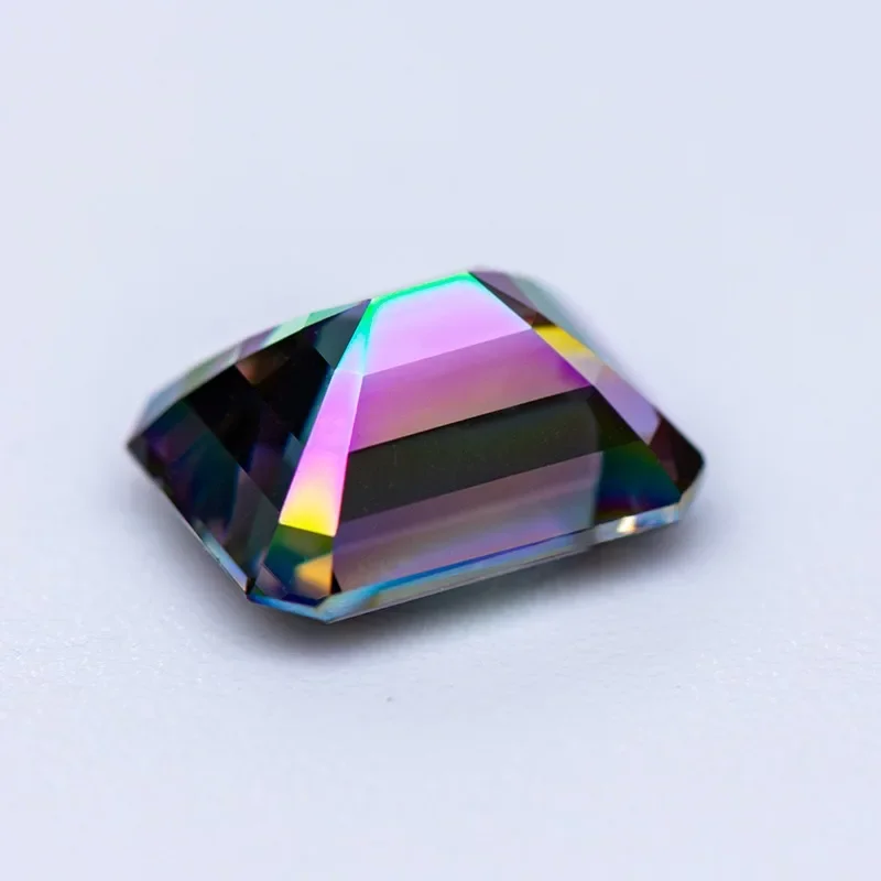 Moissanit-Stein Smaragdschliff Regenbogen-Grün DIY Schmuckherstellung Hauptmaterialien Mit Zertifikat – Detail 5