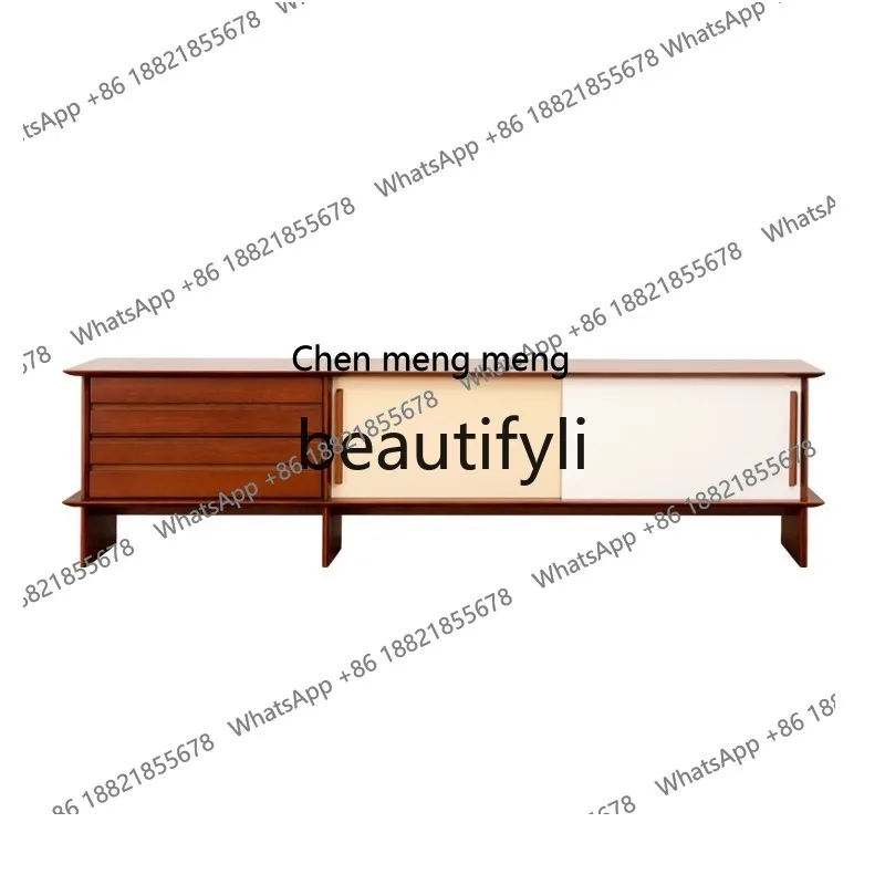 

New arrive Medieval solid wood TV cabinet coffee table combination living room home locker Nordic retro