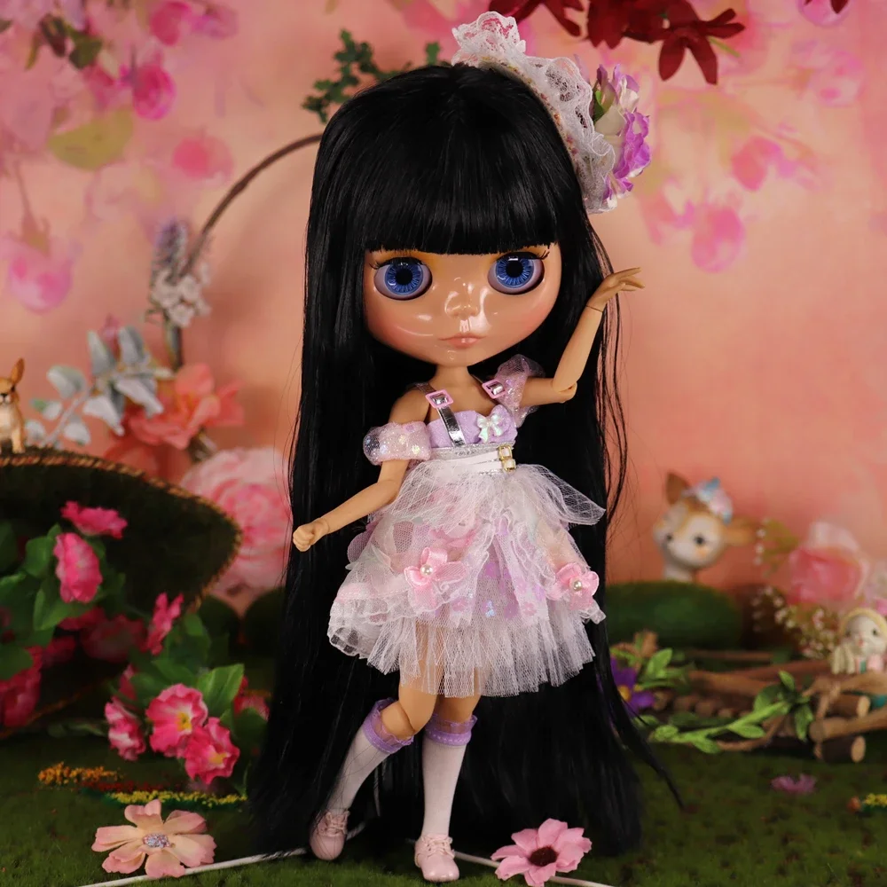 ICY DBS Blyth Doll Black Hair JOINT Body Tan Skin 1/6 BJD Neo Ob24 Anime Girl Monster High