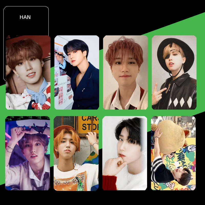 Kpop menino grupo photocard maníaco lomo cartão felix hyunjin bangchan lee sabe i.n han dupla face cartão postal presente fãs coleção