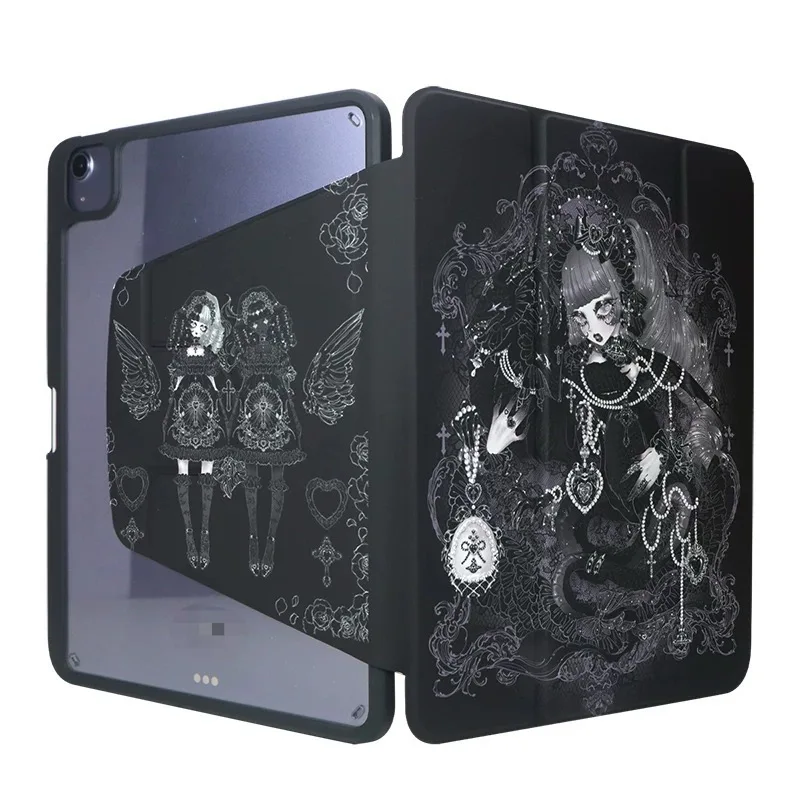 Suitable for iPad protective case acrylic high transparency with pen slot