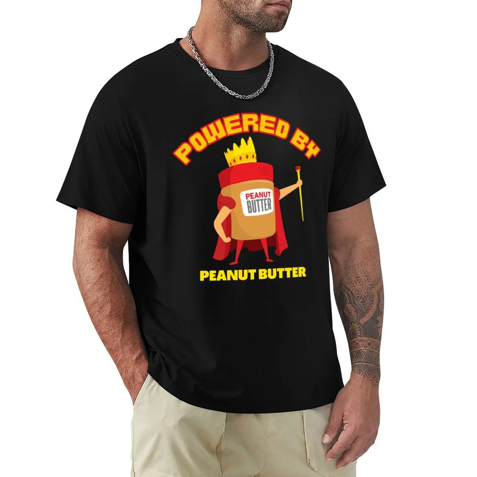 Powered By Peanut Butter T-Shirt t shirt man designer T-Shirt