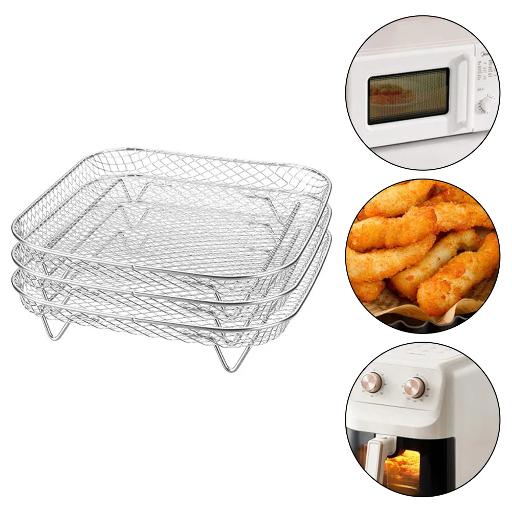 Dehydration Rack Set Air Fryer Rack Kitchen Cooking 304 Stainless Steel Material Adjustable Cooking Space Dishwasher Safe Racks