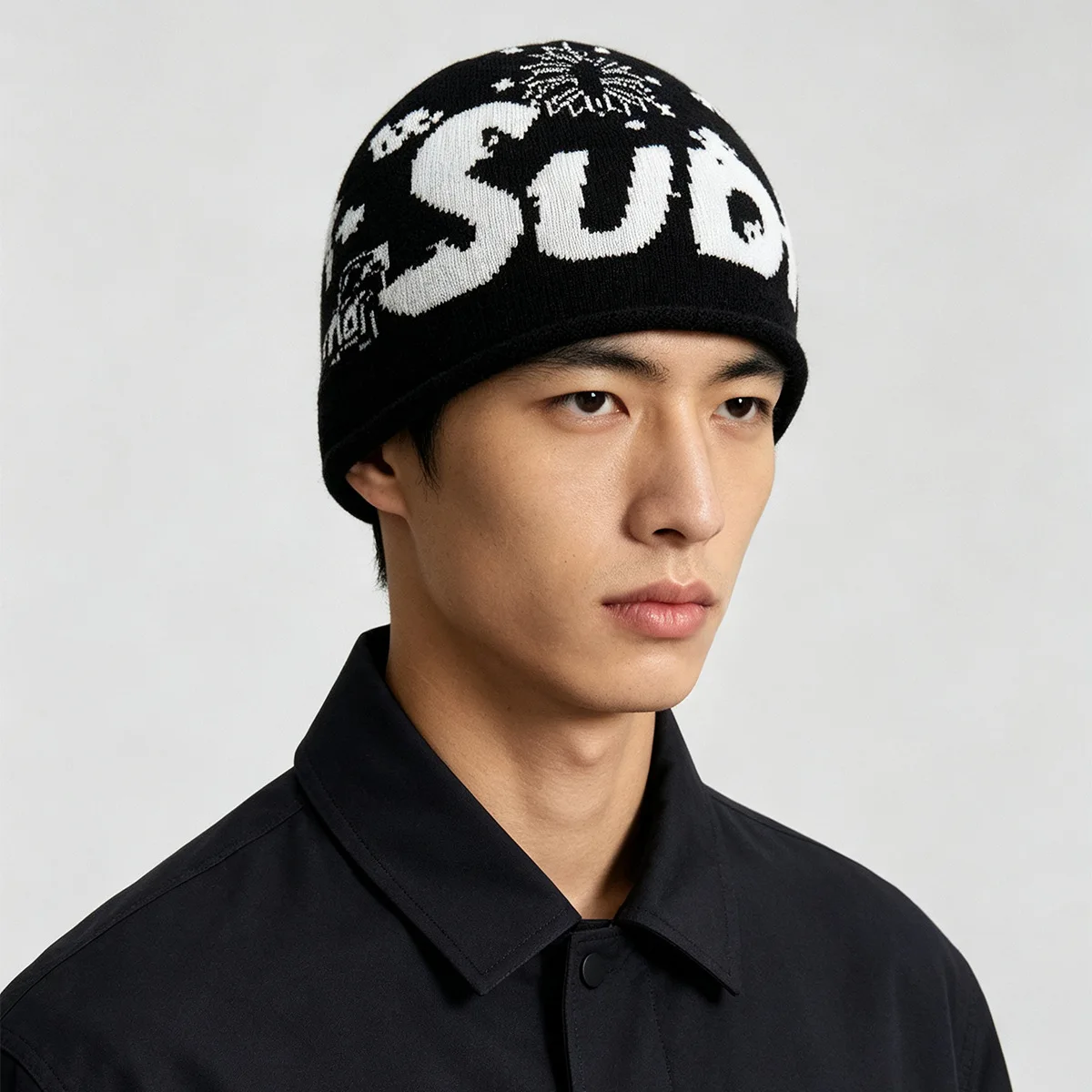 American Style Retro Graffiti Pattern Streetwear Casual Hat Winter 100%Cotton Skullcap Knitting Stretchable Beanie Men Women