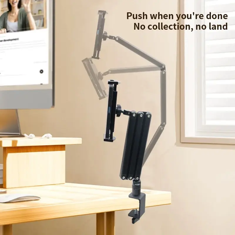 

4.7-17.3Inch Desktop Fixed Rotating Three-Fold Adjustable Telescopic Monitor Stand for Phones Tablets Online Live Office Stand