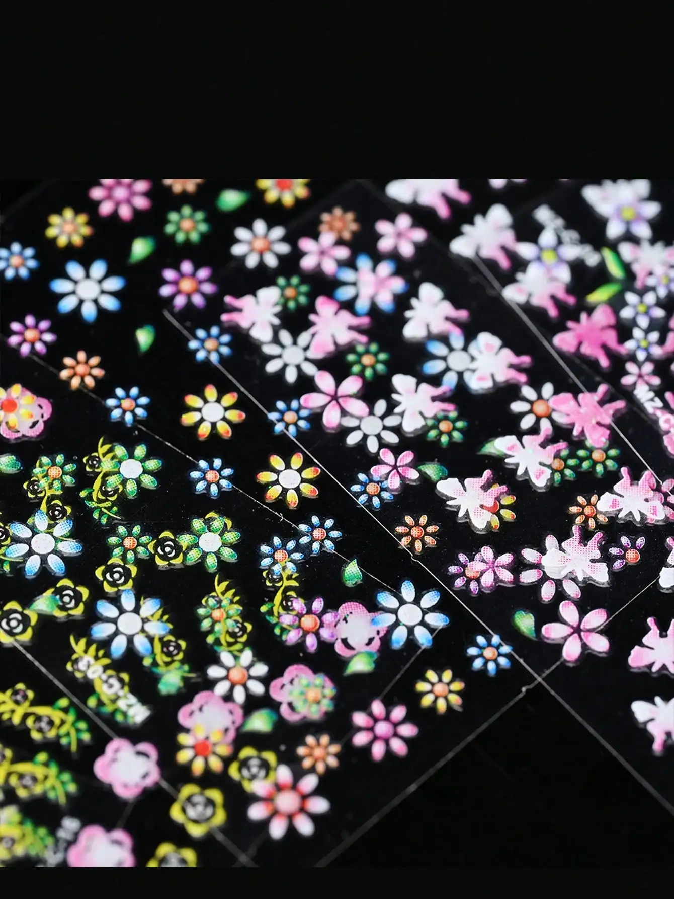 30 Stück weiße Blumen Nagel Kunst Aufkleber، تصميم 3D selfklebendes Nagelaufkleber، holografische petit بلومين Nagel كونست