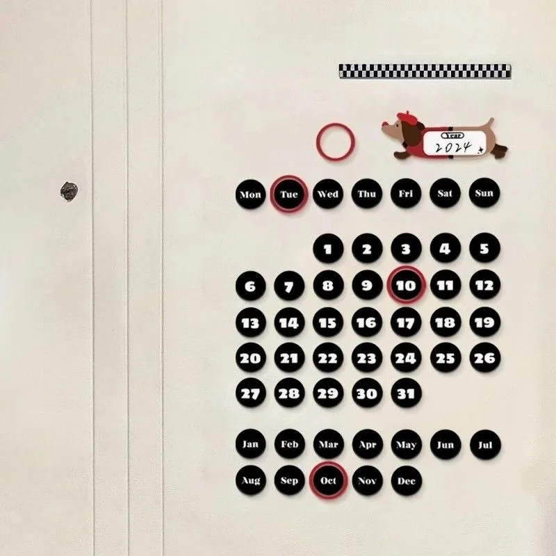 Calendar Fridge Magnets Refrigerators Magnetic Sticker Household Freezer Aesthetic Decoration Kitchen Animal Acrylic Accessories