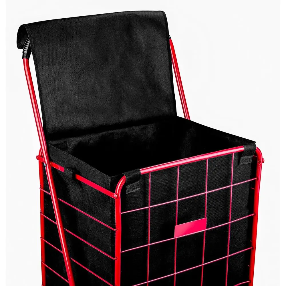 Black Waterproof Shopping Cart Liner with Square Bottom, Adjustable Straps, and Stand Cover, 18x15x24