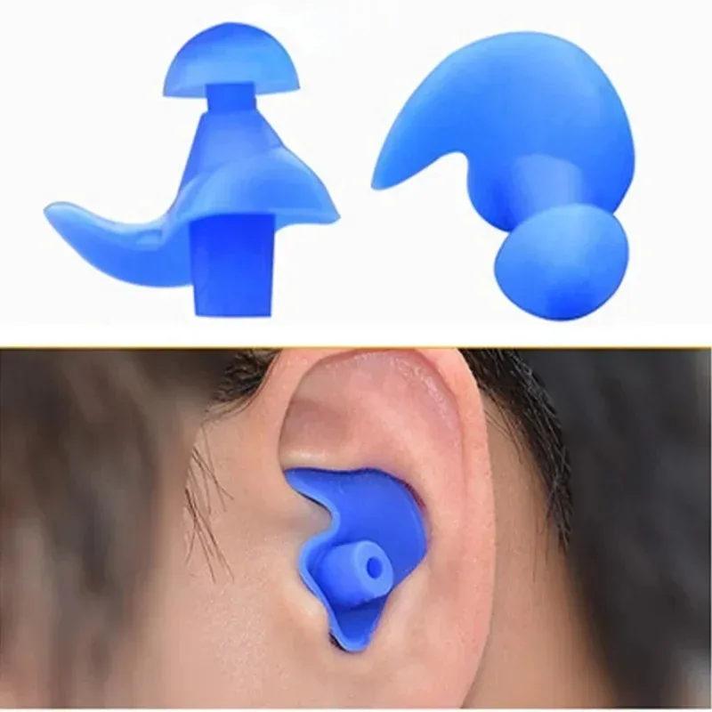 1Pair Waterproof Swimming Earplugs with Box Soft Silicone Spiral Ear Plug Anti Noise for Sleeping Snoring Diving Accessories