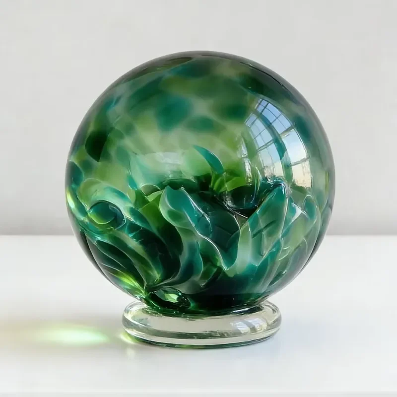 High-quality resin spherical decorations, unique colorful swirl patterns, suitable for office and hotel desktop decoration