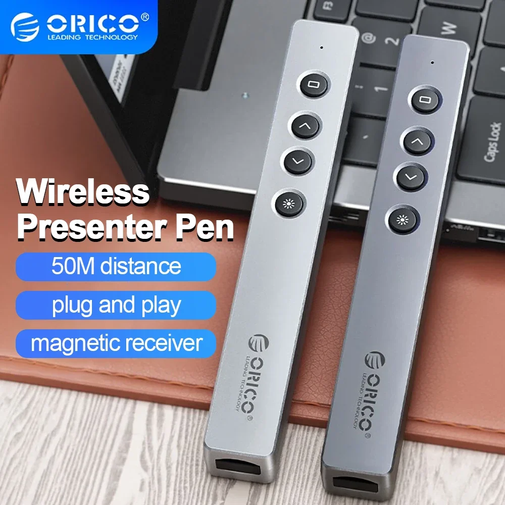 ORICO Wireless Presentation Clickers Multifunctional Clicker PPT Point Clicker Light Pen for Mac Windows Projector Accessories