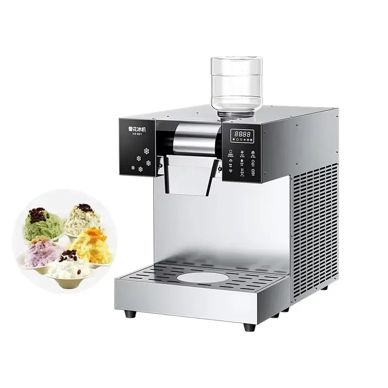 Commercial 220V 60KG 360W Desktop Small Air Cooled Flake Ice Machine for Ice Cream Tea Coffee Shops
