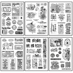 11*16cm English Numerical Labels Silicone Clear Stamps for Scrapbooking Album Planner Decoration Junk Journal Transparent Stamp