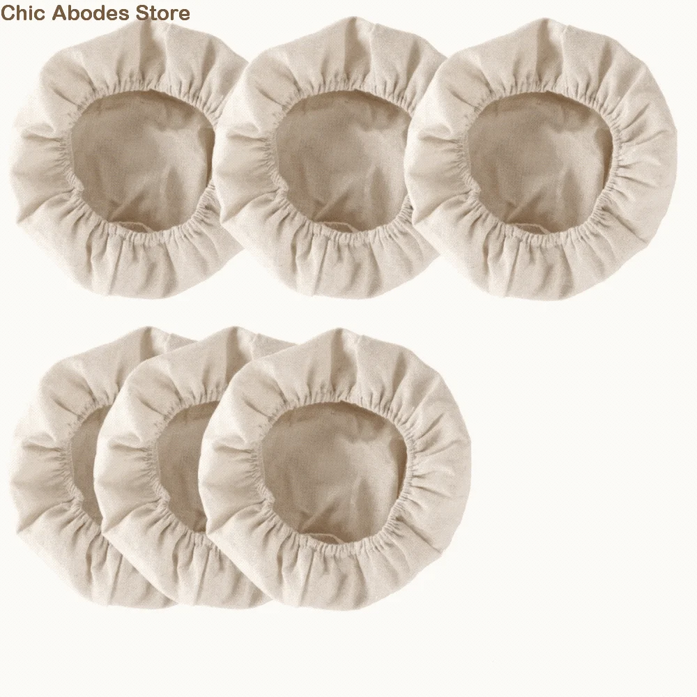 

6 Pieces Cotton Bread Basket Liner Round/Oval Breathable Dough Fermentation Cloth Reusable Bread Basket Cloth Cover