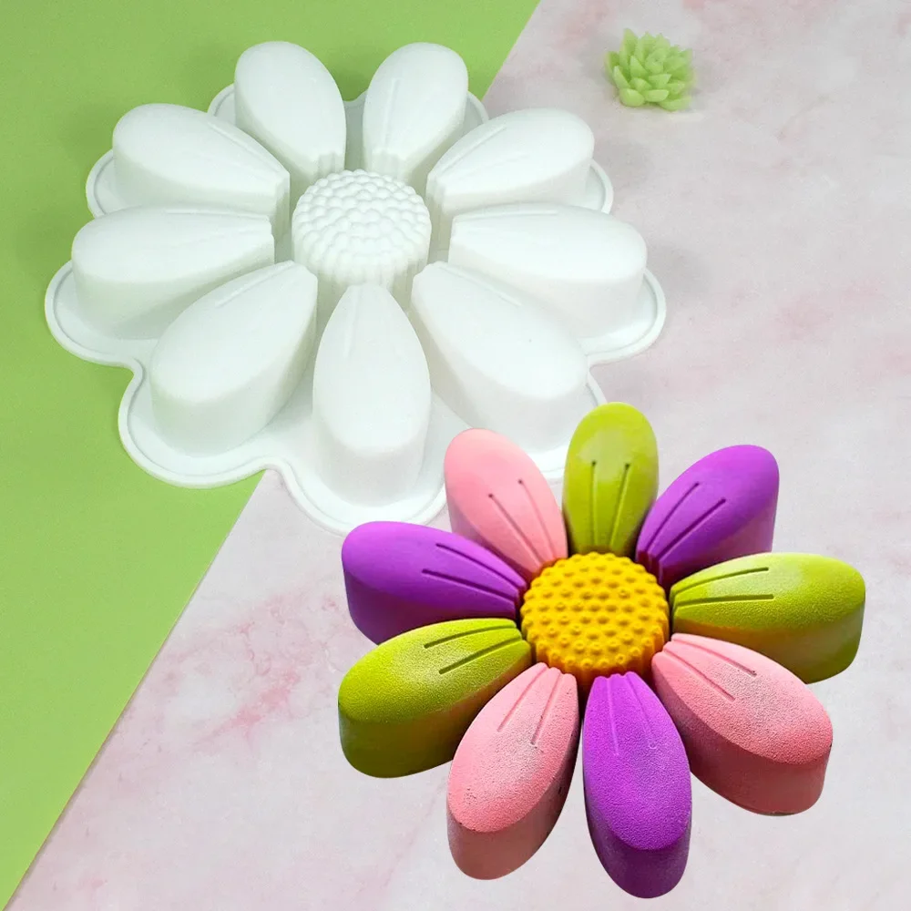 YigaoFlower French baking mousse mold, single small Daisy Cake Mold West Point chocolate silicone abrasives