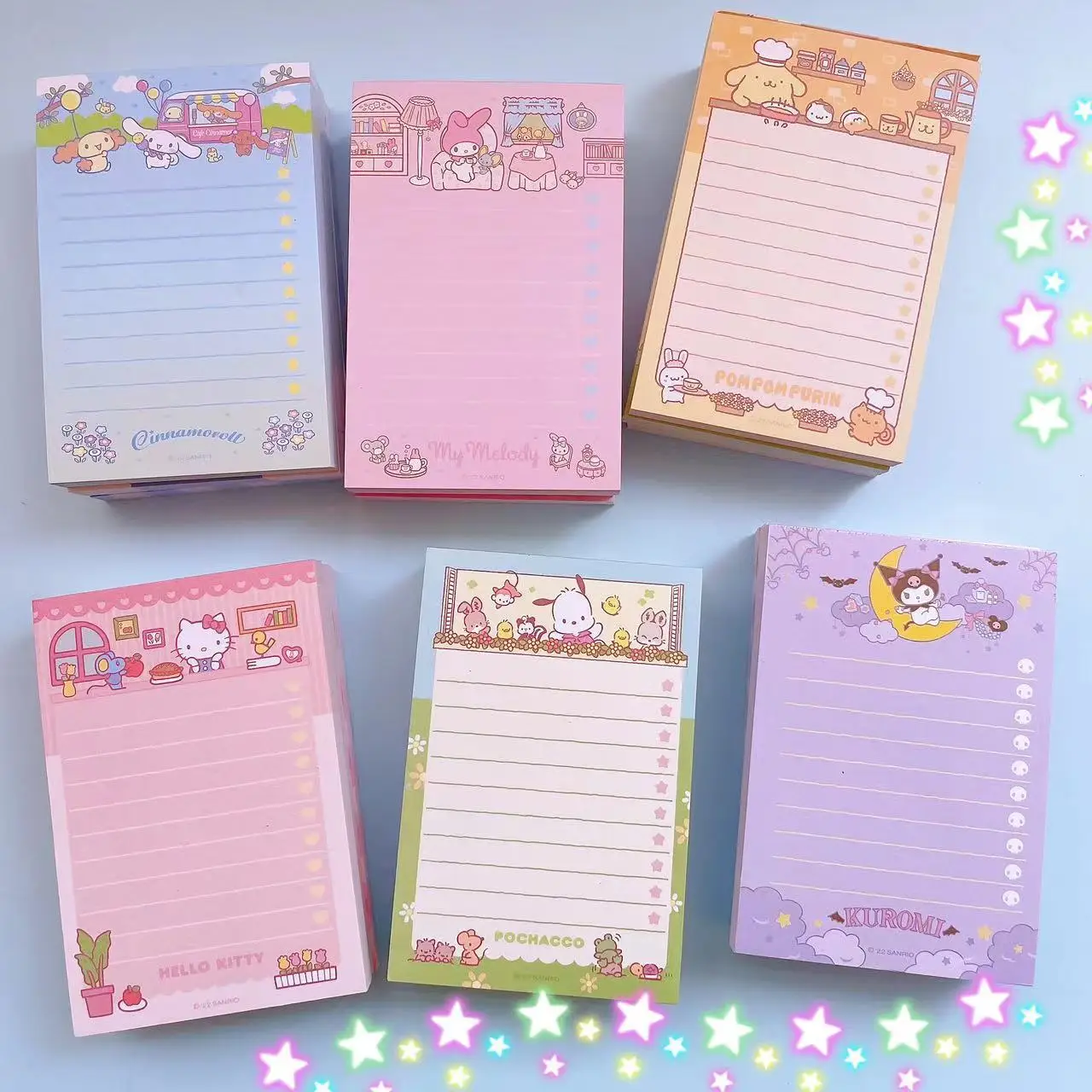 Sanrio Notes Notepad Kuromi Melody Colored Paper Bricks Student Memo Record Draft Comments Note Paper Wholesale