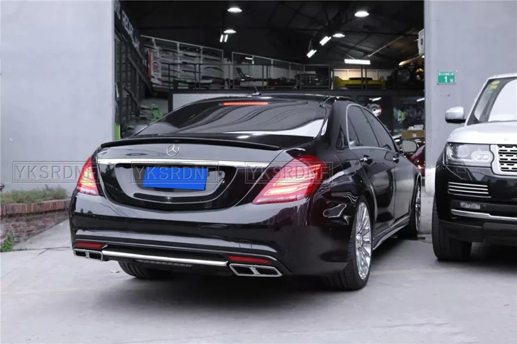 Carbon Fiber Car Rear Spoiler For Mercedes-Benz S Class W222 S500 S63 S65 AMG Coupe 2D 2014-2018 Trunk Spoiler Boot Lip Wing