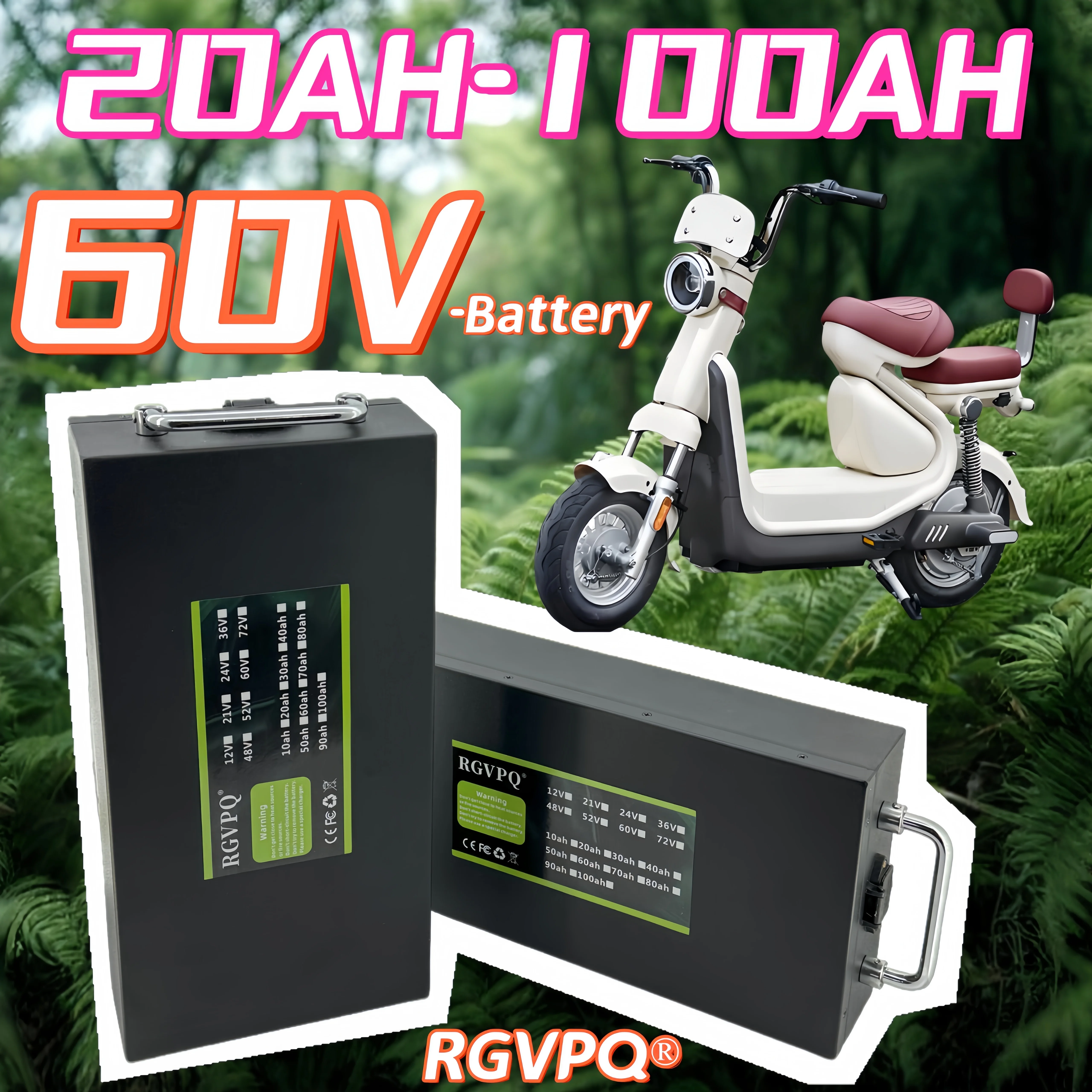 

Air transportation, 24-hour delivery, Harley battery Citycoco60V20AH-100AH suitable for 500W~3000W Harley motorcycles,