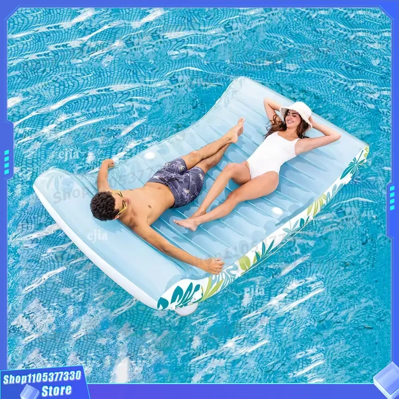 Large PVC Inflatable Floating Row Pool Mattress Foldable Air Bed for Beach Water Sports Lounge Hammock Swimming Pool