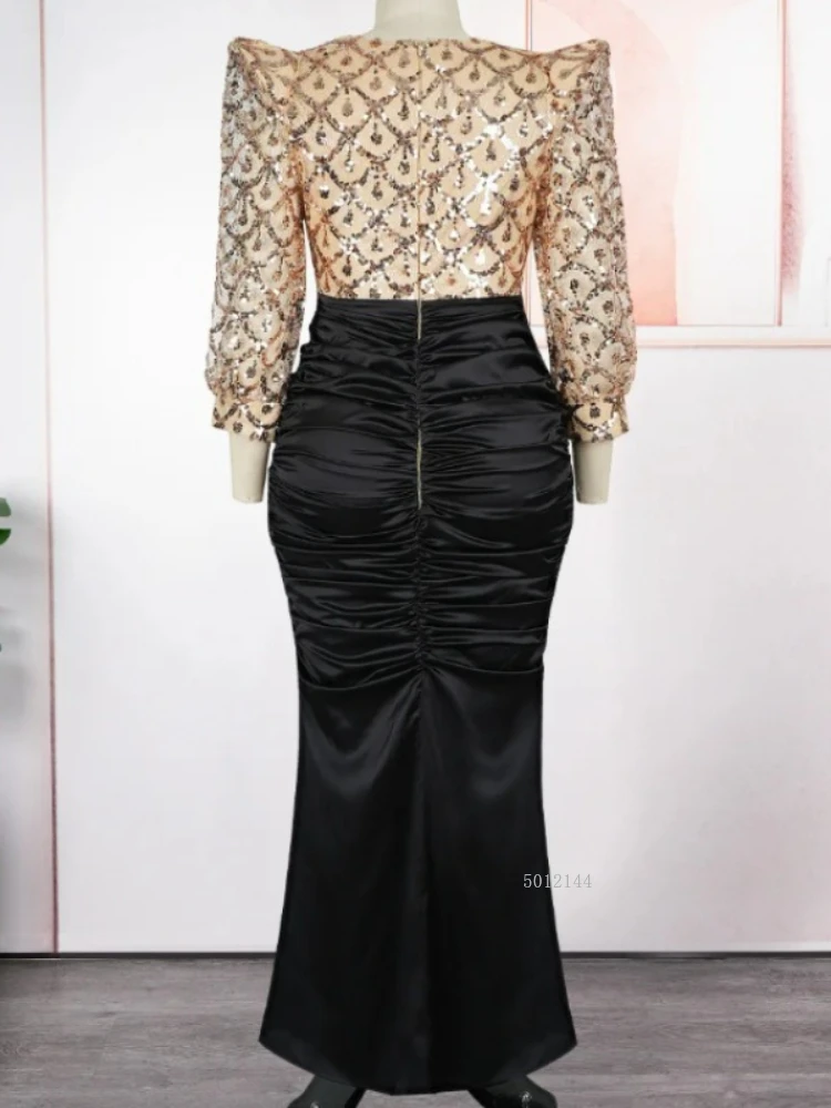 

Африканские платья для женщин: роскошное длинное платье-русалка с пайетками в стиле Анкара Дашики для дня рождения, свадьбы, вечеринки, большие размеры, одежда.