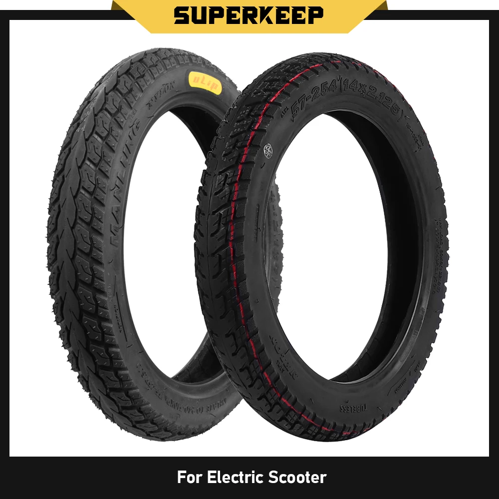 

14 Inch Tubeless Vacuum Tyre 14x2.125 57-254 Rubber Tire for Electric Scooter E-Bike Gas Scooter Electric Vehicle Replace Parts