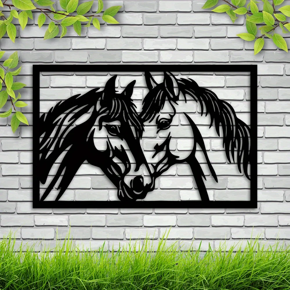 1pc Thanksgiving Christmas Metal Horse Wall Art, Horse Home Decor Extra Large Wall Sign, Wildlife Horse Lover Gift, Farmhouse