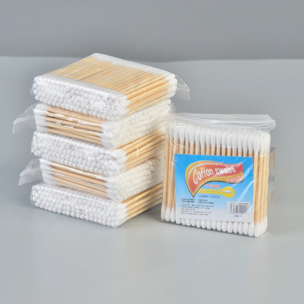 

Cotton Swabs 10 Pack,Double-Tipped Cotton Buds,Cotton Swabs with Wooden Sticks,Cotton Swabs for Ears,Makeup,Daily Cleaning,Eye E