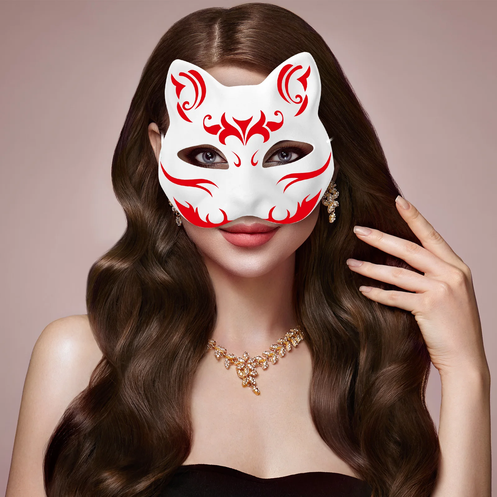

5 Pcs Painted Masks Blank DIY Masquerade Animal Face White Mask Halloween Halloween Kids White Paper Craft Accessories