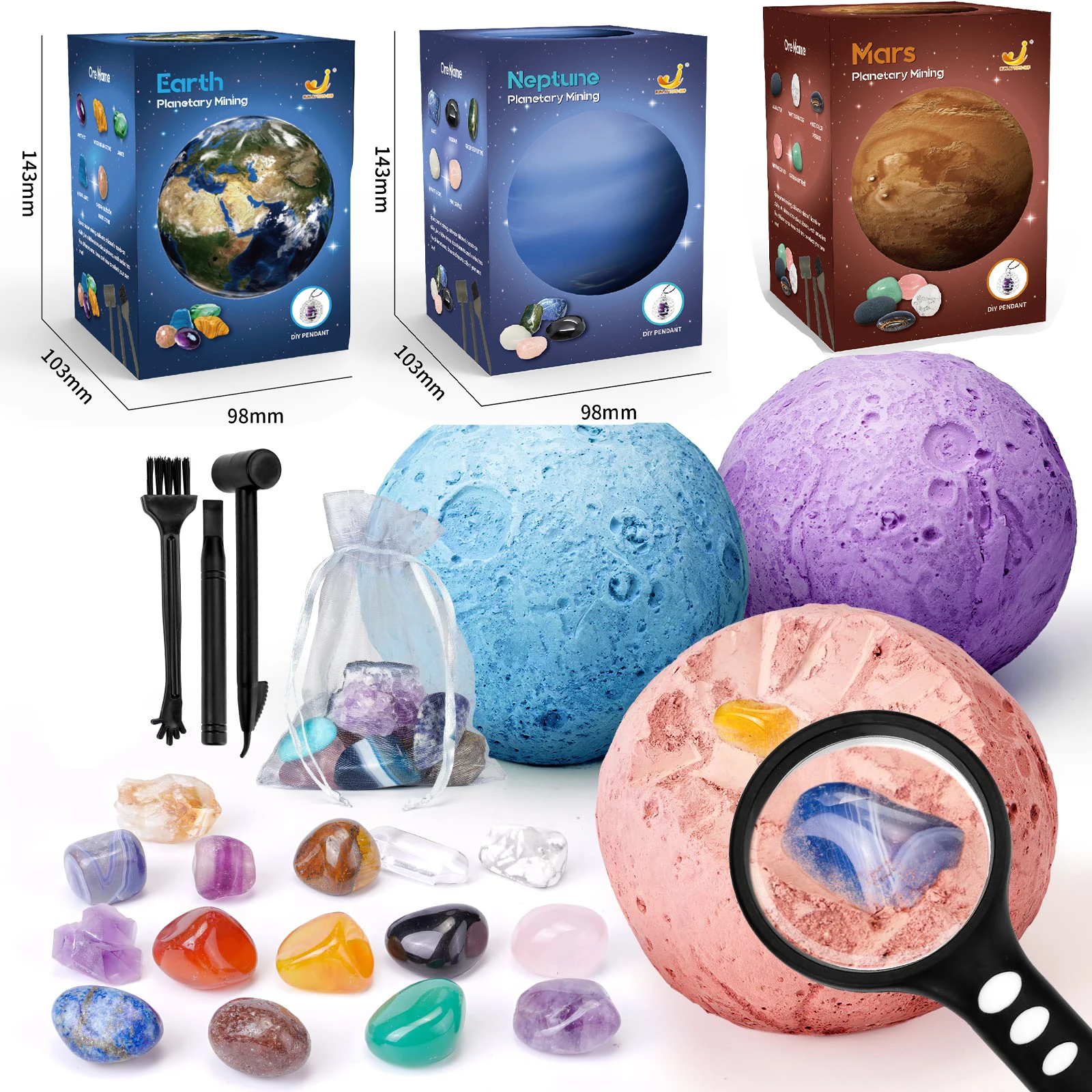 Children Archaeological Digging Toy Treasure Planet Gem Ore Exploration of The Solar System Mining Science Educational Toys