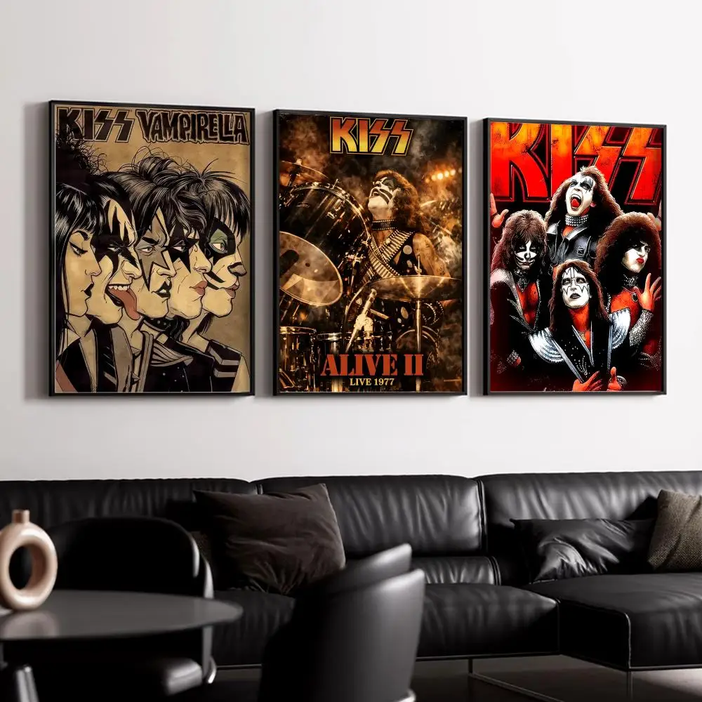 Rock Band Album K-Kiss Poster Decorative Stickers Wall Art Mural Photo Design for Home Living Room Hallway Decor Gift - view 3