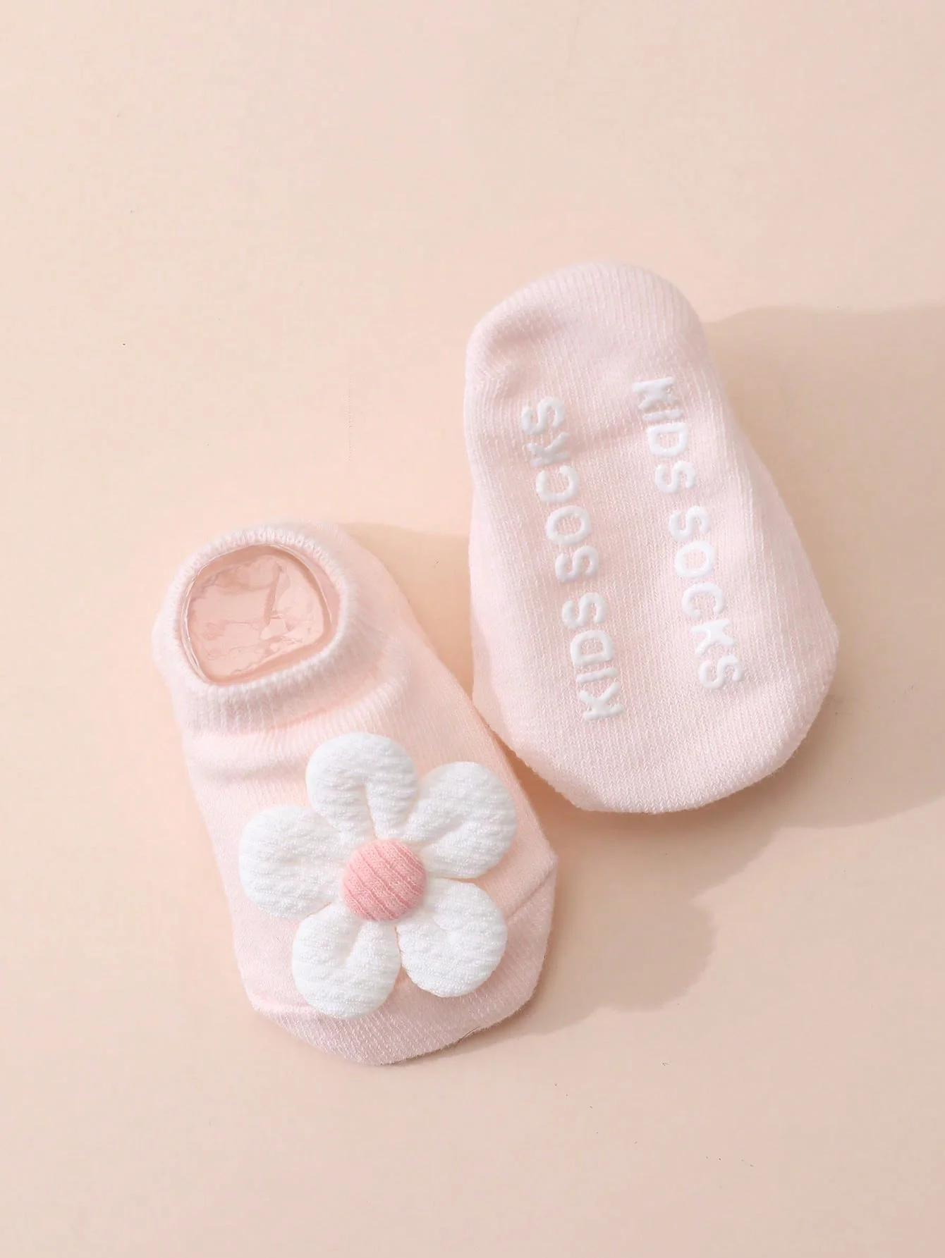 4 Paar süße, mit Blumen verzierte kurze Socken für Babys, einfarbig, rutschfeste Bootsocken, vielseitig einsetzbar für vier Jahreszeiten – Detail 9