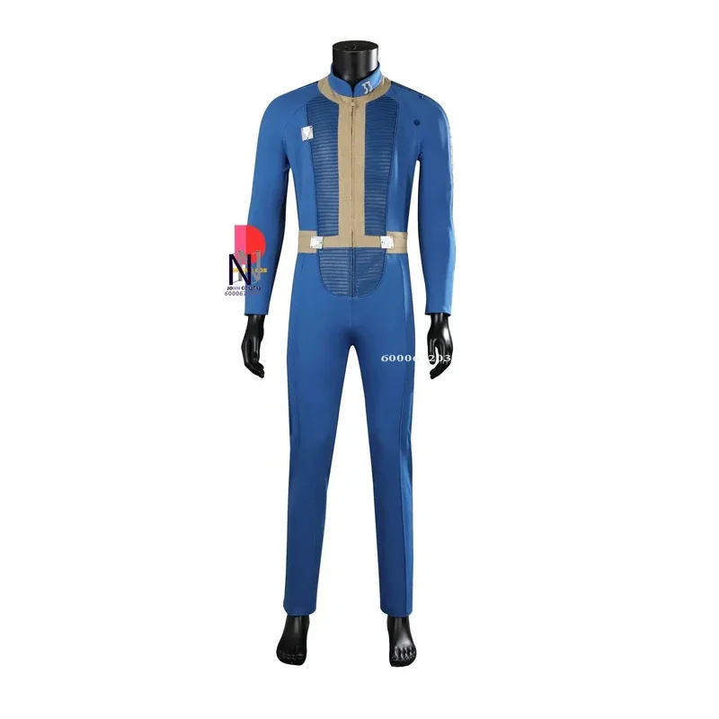 MN1 Fall Cos Out Vault 33 Hank Cosplay Costume Male Survivor Blue Uniform Suit Jumpsuit Arm Props Halloween Party Man Woman 8/yG
