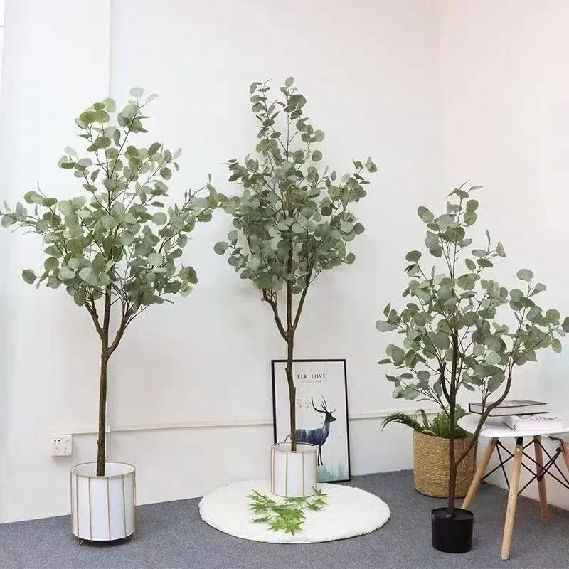 Simulation green plant potted plant Nordic ins wind eucalyptus large plant money leaf ornament