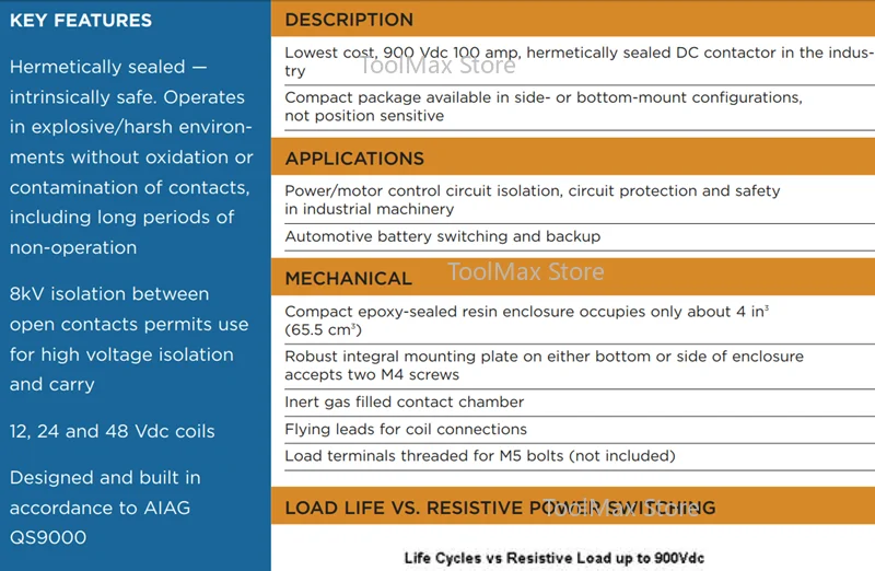 12V コイル 3-1618389-7 LEV100A4ANG 新エネルギー車両 24V コイル 9-1618389-8 LEV100A5ANG 高電圧 DC リレー