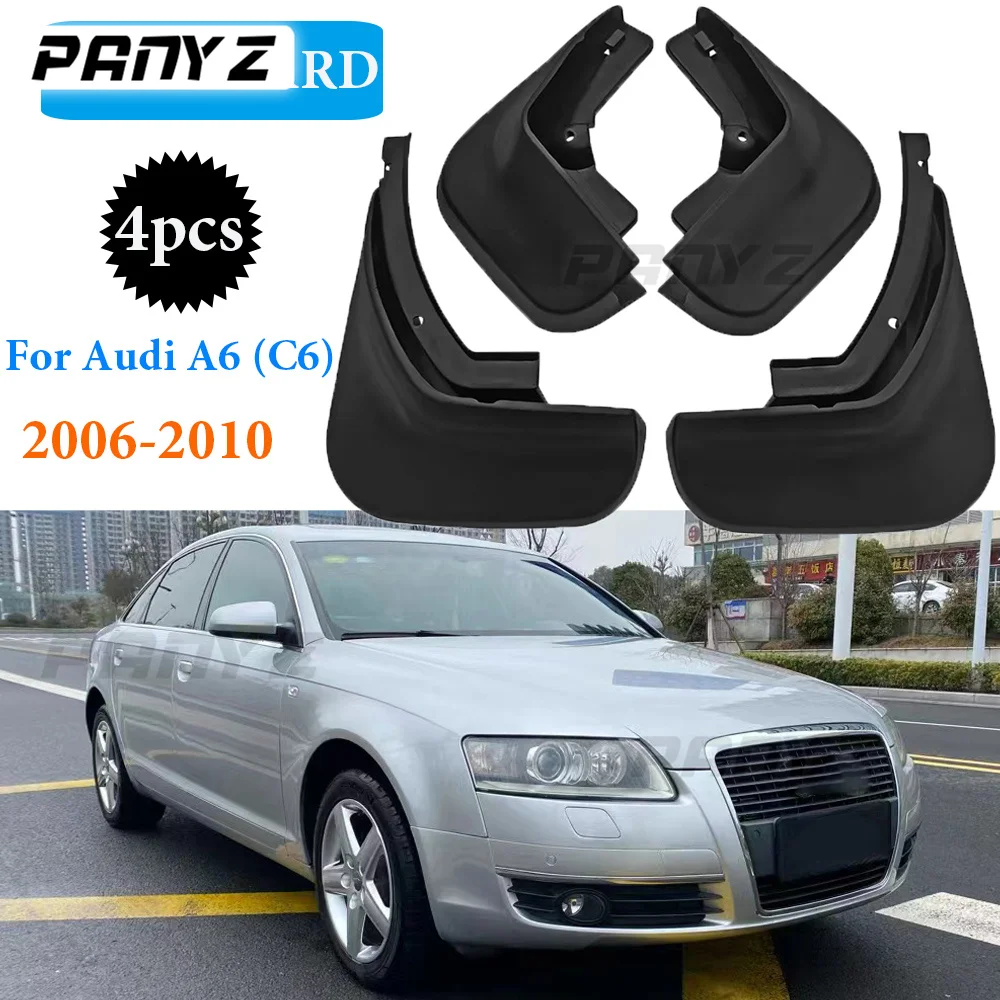 Auto Accessories Mud Flaps for Audi A6 Sedan Saloon C6 2006~2010 Mudguard Splash Guards Fender Mudflaps 4PCS