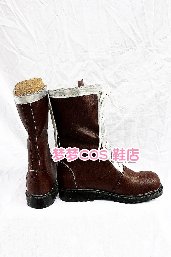 Jp Anime Kara no Kyoukai Ryougi Shiki Cosplay Costume Shoes Brown Handmade Faux Leather Boots